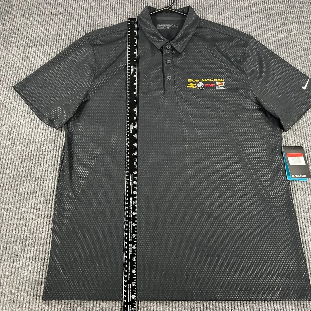 Nike Mens Shirt Golf Polo Large Black Geometric Short Sleeve New with Tags NWT